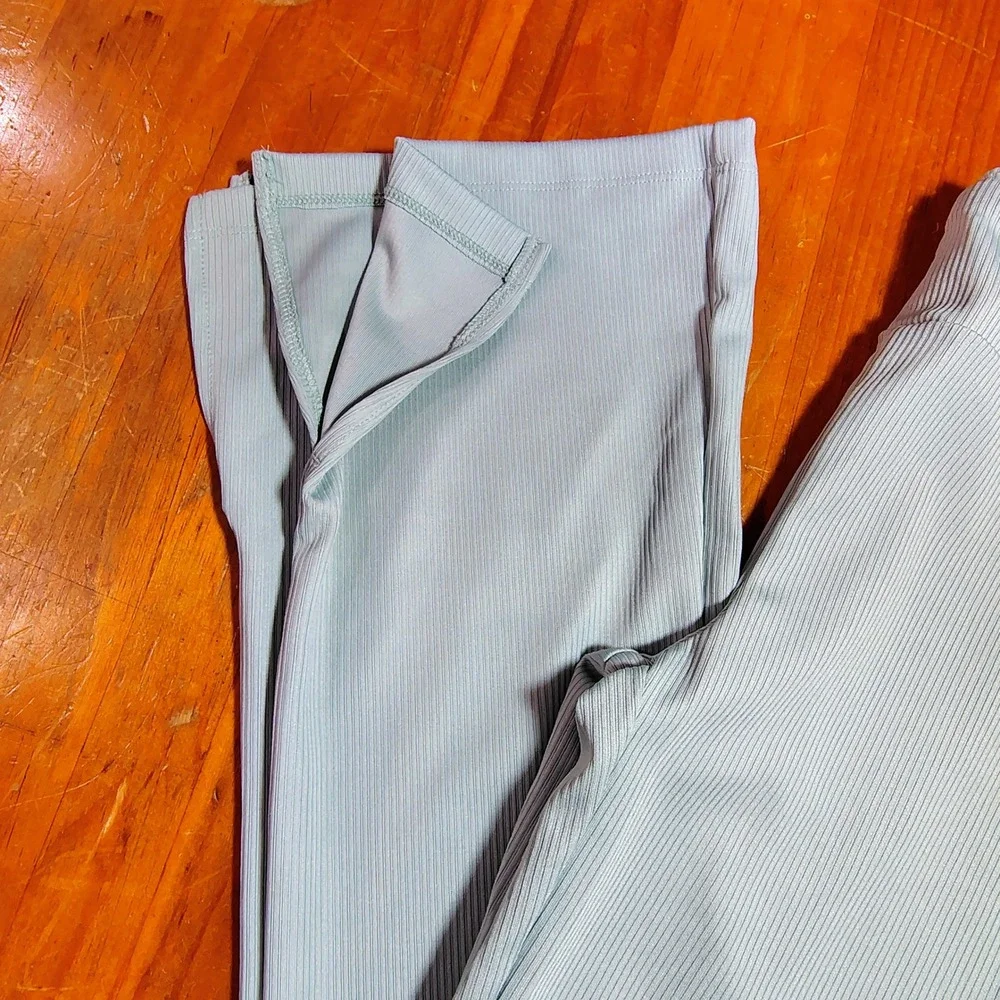 Converse Kids Mint Green Ribbed Flare Leggings Pants Size L 12-13‎ Years